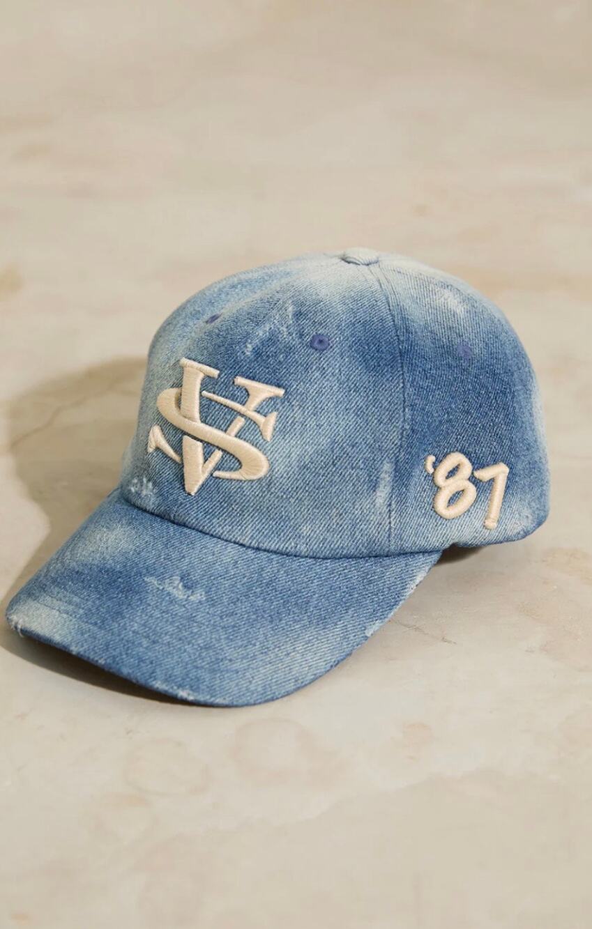 Vintage Souls VS Women’s Baseball Hat in Distressed Rinse Denim Wash